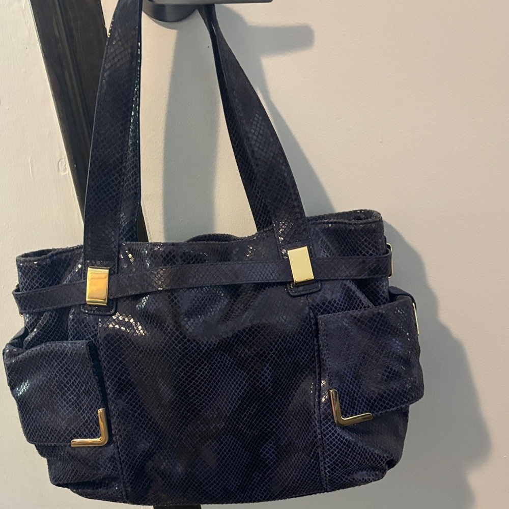 Michael Kors Vintage Black & Blue Handbag - Picture 2 of 11